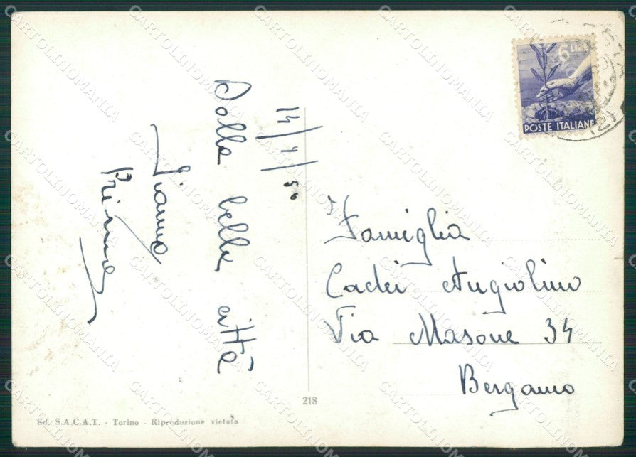Aosta Città Castello Scuola Militare Alpinismo Foto FG cartolina KB1481 – retro
