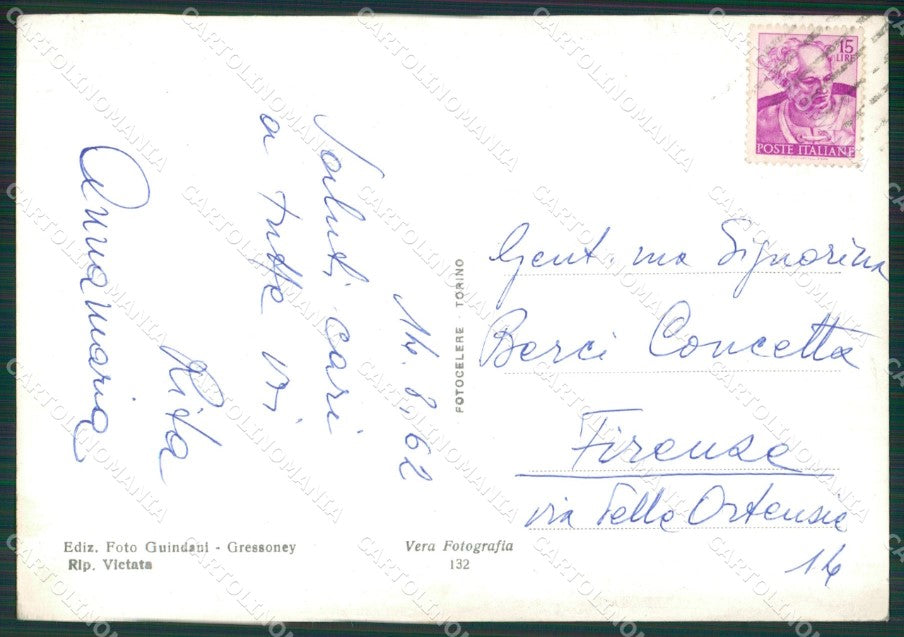 Aosta Gressoney PIEGHINE Foto FG cartolina KB1485 – retro