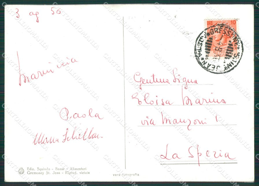 Aosta Gressoney Saint Jean Foto FG cartolina KB1487 – retro