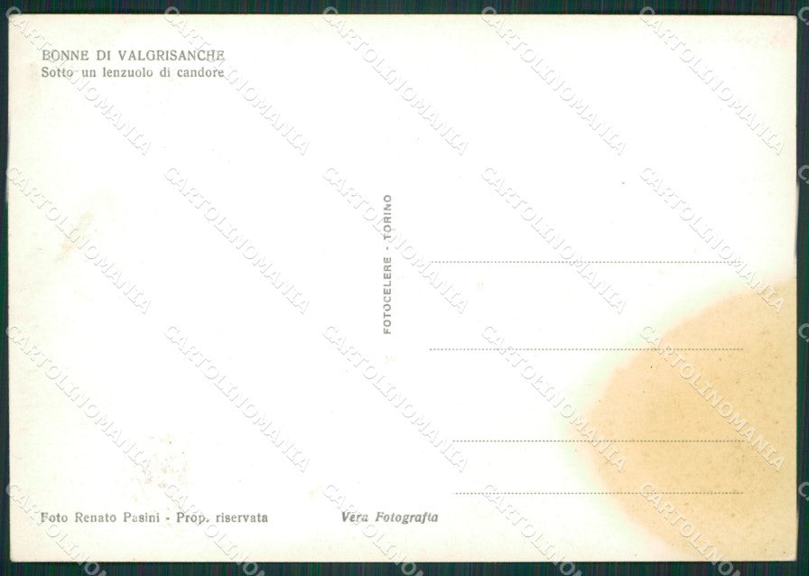 Aosta Valgrisenche Bonne di Nevicata MACCHIA Foto FG cartolina KB1491 – retro