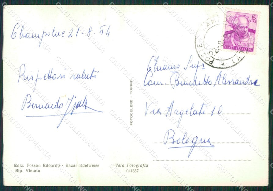Aosta Ayas Champoluc PIEGHINE Foto FG cartolina KB1499 – retro