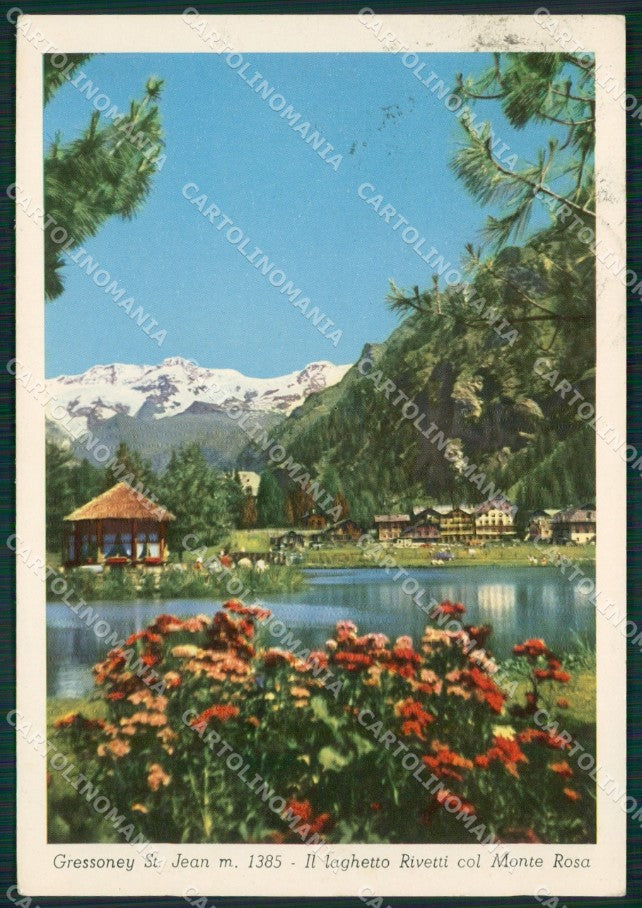 Aosta Gressoney Saint Jean Laghetto Rivetti Monte Rosa FG cartolina KB1509 – fronte