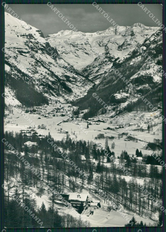 Aosta Gressoney Saint Jean Nevicata Foto FG cartolina KB1519 – fronte