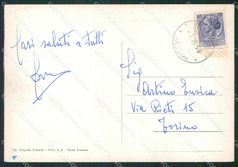 Aosta Saint Vincent FG cartolina KB1523 – retro