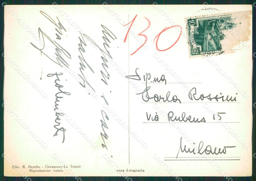 Aosta Gressoney la Trinitè Foto FG cartolina KB1524 – retro