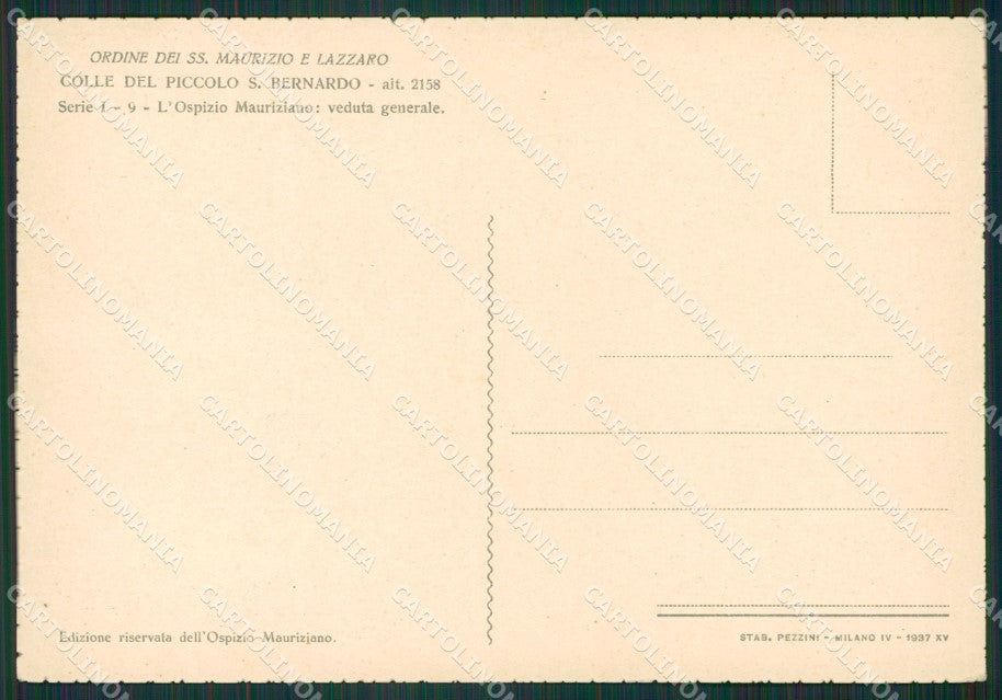 Aosta Colle del Piccolo San Bernardo Ospizio Mauriziano FG cartolina KB1525 – retro