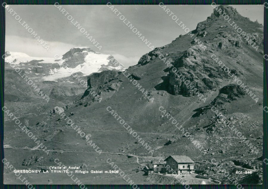 Aosta Gressoney la Trinitè Rifugio Gabiet Foto FG cartolina KB1533 – fronte