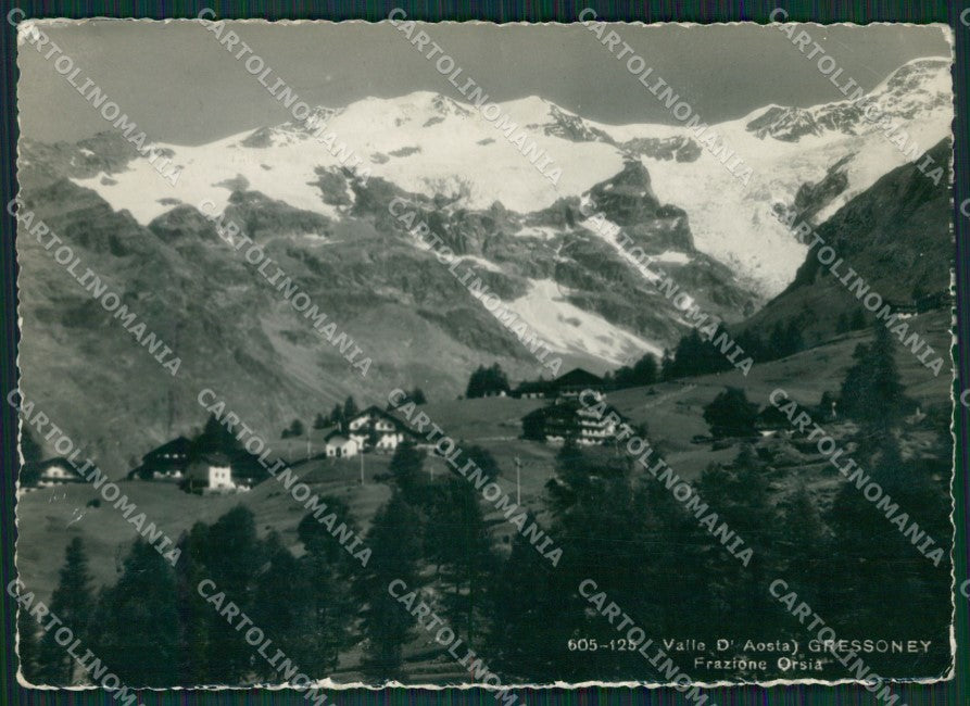 Aosta Gressoney Orsia PIEGHINE ABRASA Foto FG cartolina KB1535 – fronte