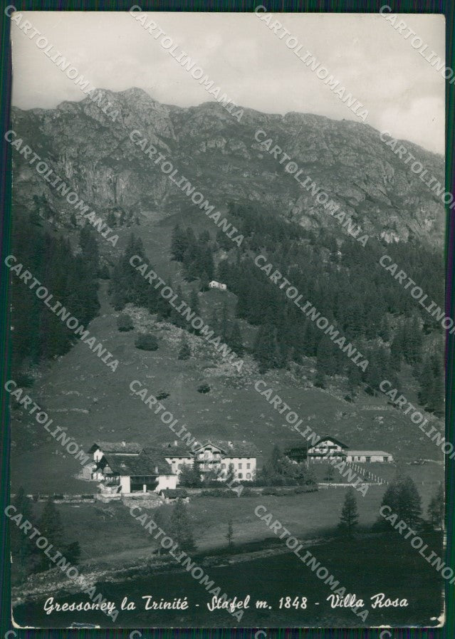 Aosta Gressoney la Trinitè Stafel Villa Rosa PIEGHINA Foto FG cartolina KB1537 – fronte