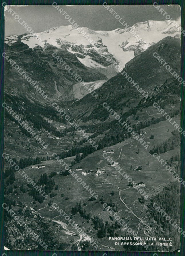 Aosta Gressoney la Trinitè PIEGHE Foto FG cartolina KB1540 – fronte