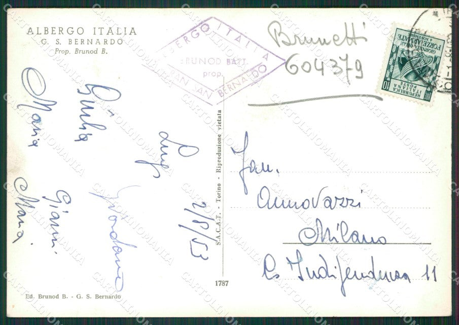 Aosta Gran San Bernardo Cani Foto FG cartolina KB1544 – retro