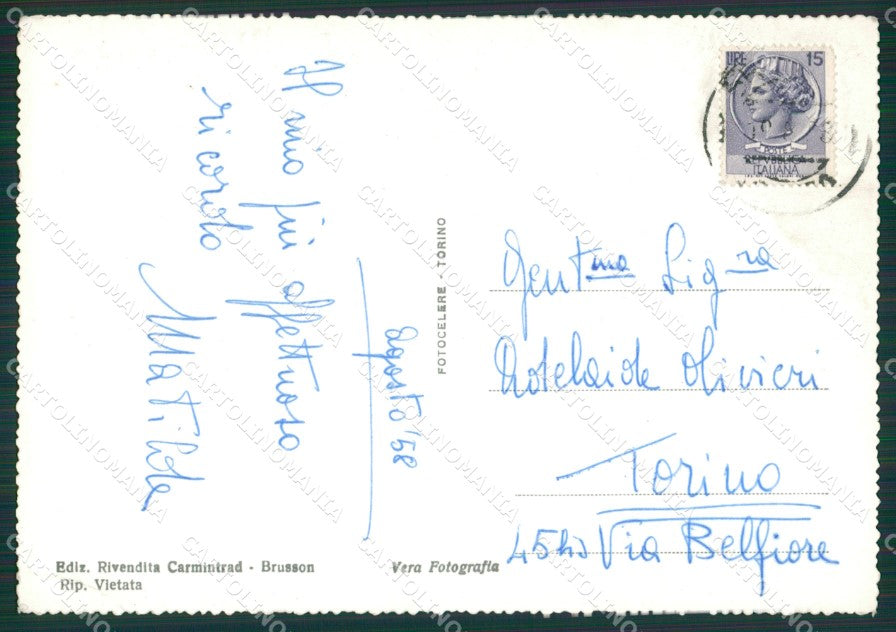 Aosta Brusson Lago PIEGHINA Foto FG cartolina KB1548 – retro