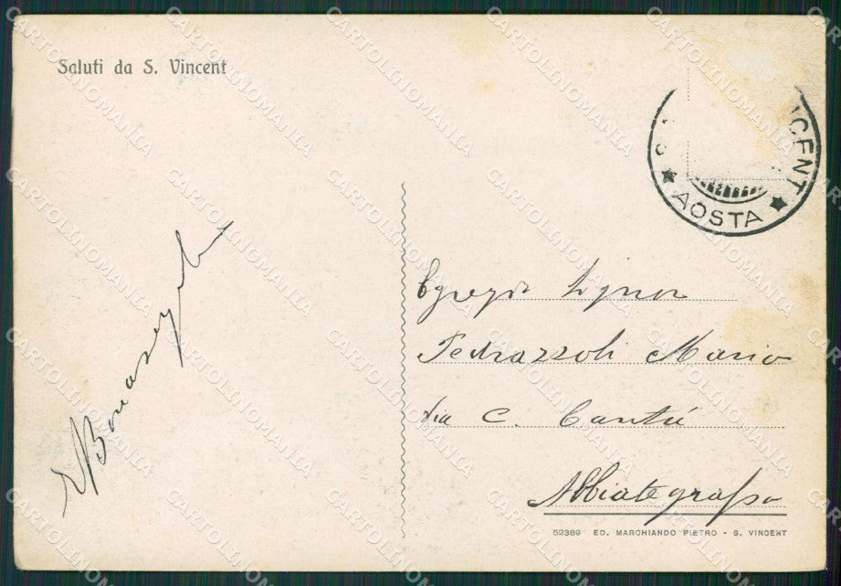 Aosta Saint Vincent ABRASA FG cartolina KB1554 – retro
