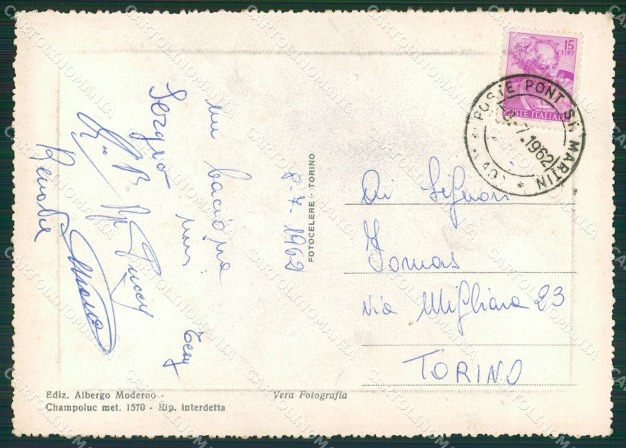 Aosta Ayas Graines Castello Foto FG cartolina KB1556 – retro