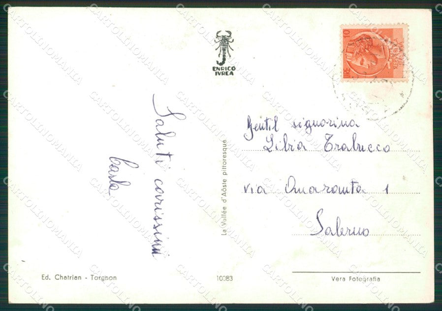 Aosta Torgnon ABRASA Foto FG cartolina KB1561 – retro