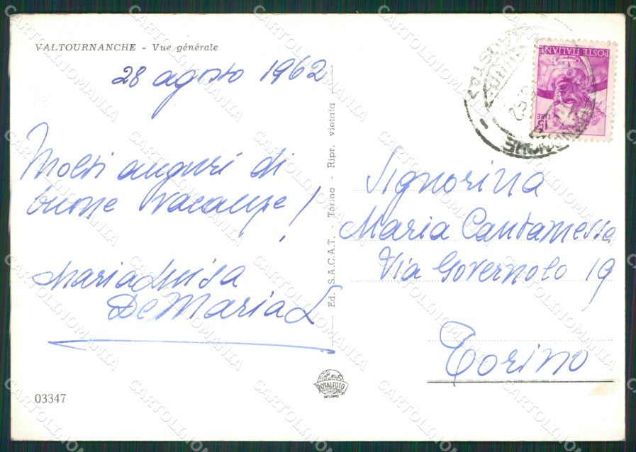 Aosta Valtournanche Foto FG cartolina KB1564 – retro