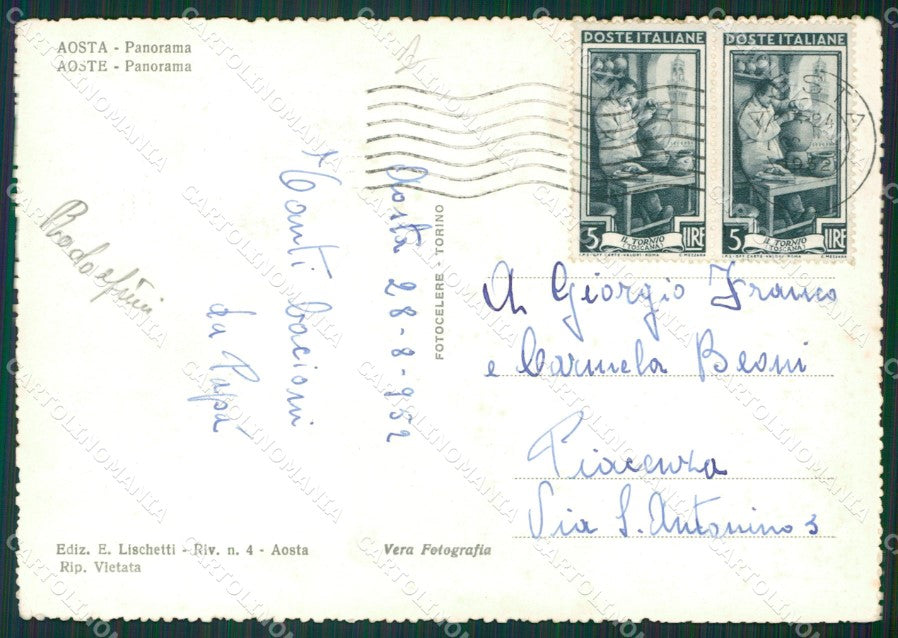 Aosta Città Foto FG cartolina KB1568 – retro