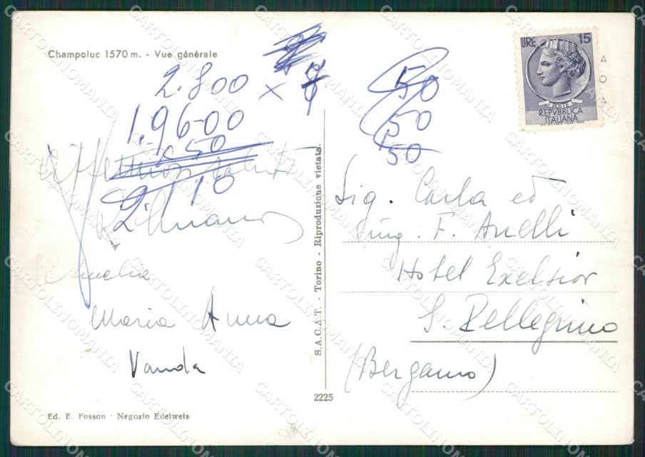 Aosta Ayas Champoluc Foto FG cartolina KB1577 – retro