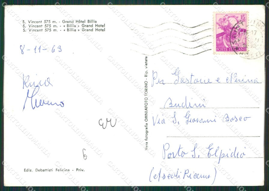 Aosta Saint Vincent Foto FG cartolina KB1580 – retro