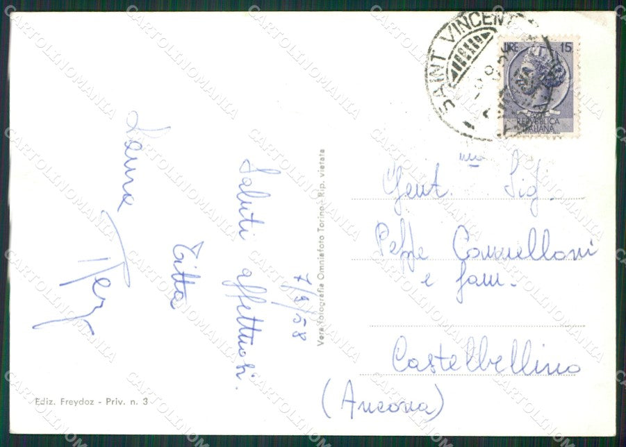 Aosta Saint Vincent Foto FG cartolina KB1582 – retro