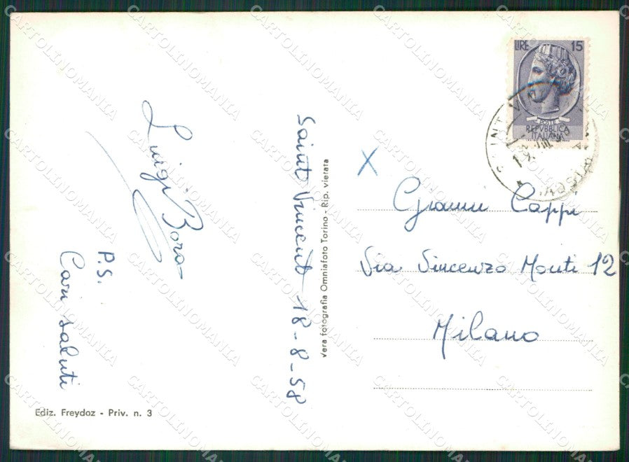 Aosta Vallée Medioevale Stelle Alpine Foto FG cartolina KB1583 – retro