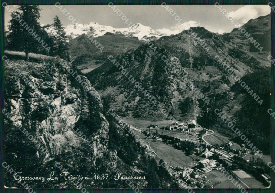 Aosta Gressoney la Trinitè PIEGHINA Foto FG cartolina KB1587 – fronte