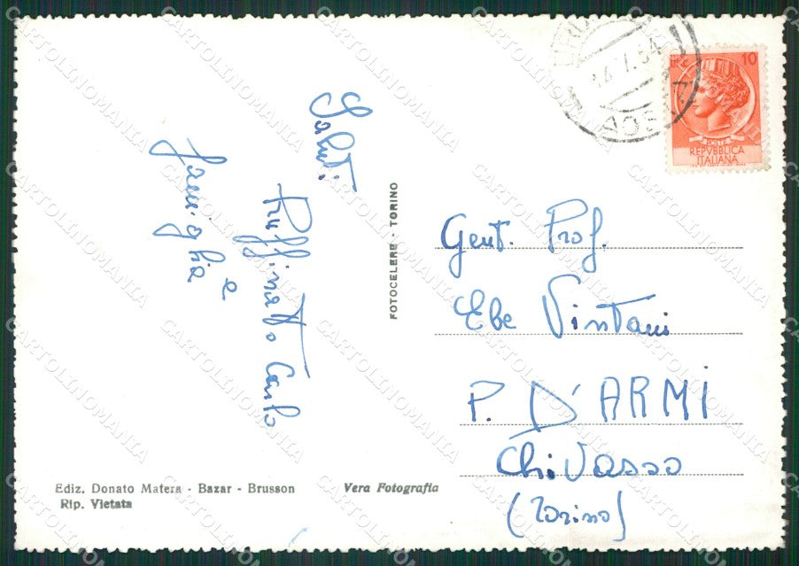 Aosta Brusson Monte Palasina Foto FG cartolina KB1597 – retro