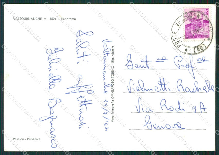 Aosta Valtournanche Foto FG cartolina KB1604 – retro