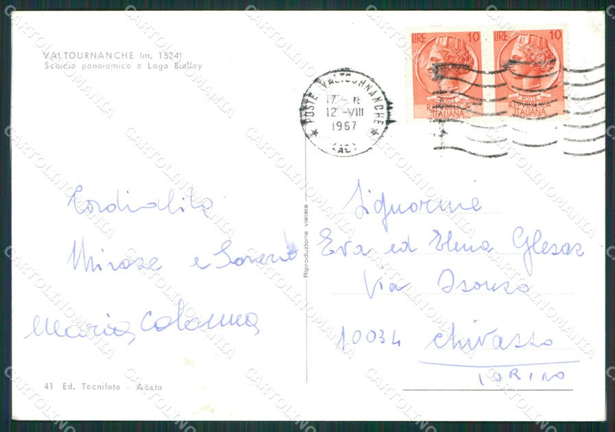 Aosta Valtournanche Foto FG cartolina KB1605 – retro