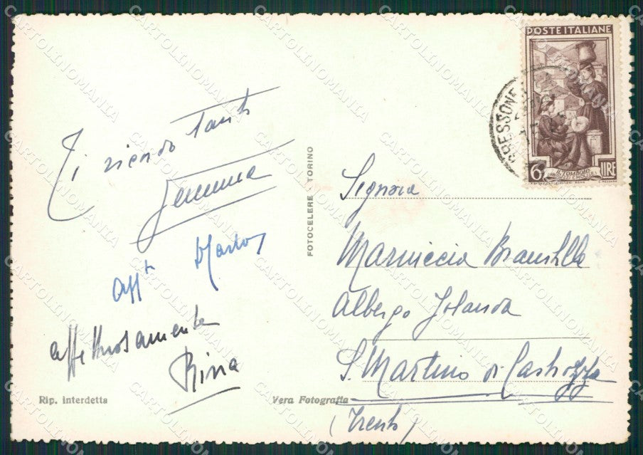 Aosta Gressoney la Trinitè Ghiacciai Monte Rosa Foto FG cartolina KB1611 – retro