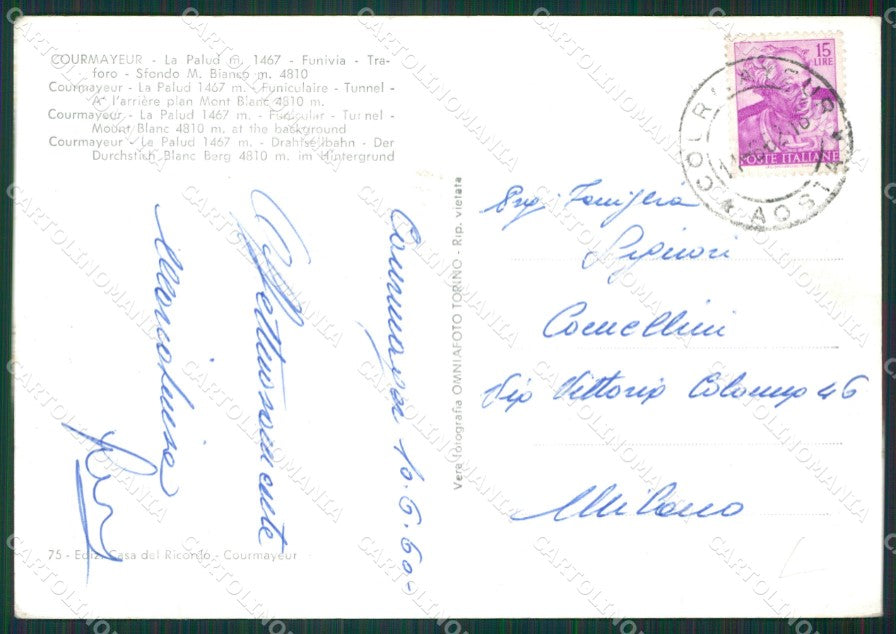 Aosta Courmayeur Foto FG cartolina KB1614 – retro