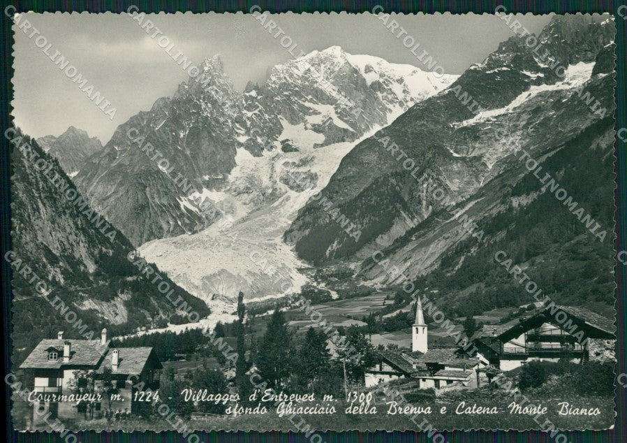 Aosta Courmayeur Entrèves Brenva Catene Monte Bianco Foto FG cartolina KB1620 – fronte