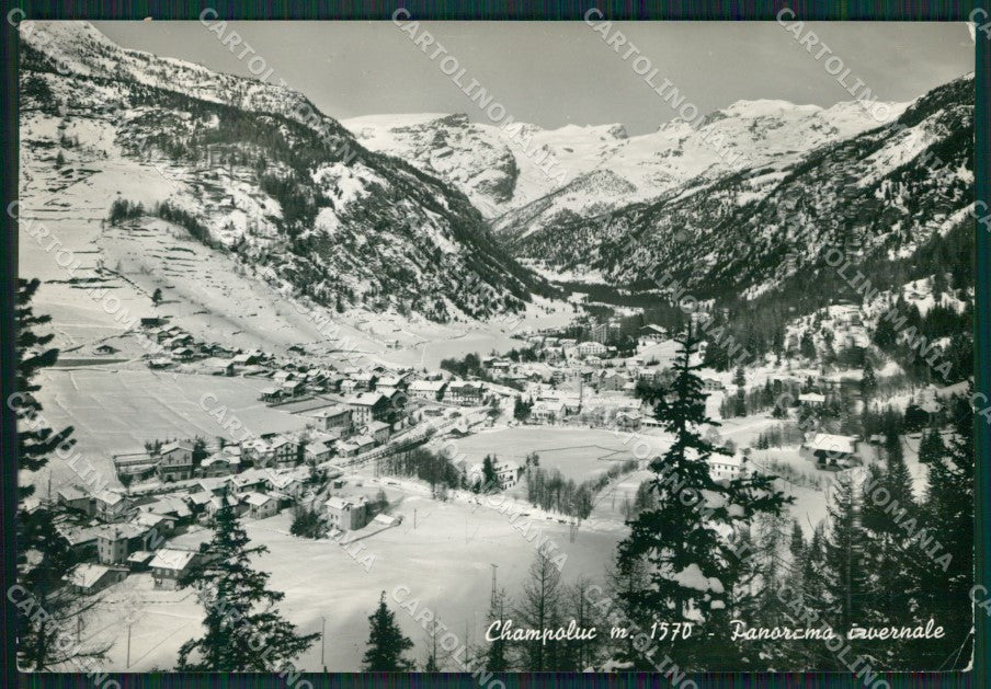 Aosta Ayas Champoluc Nevicata PIEGHINA Foto FG cartolina KB1623 – fronte