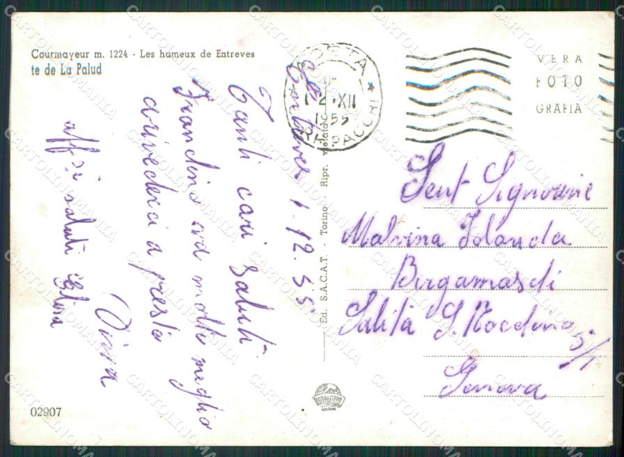 Aosta Courmayeur Entrèves Palud Foto FG cartolina KB1624 – retro