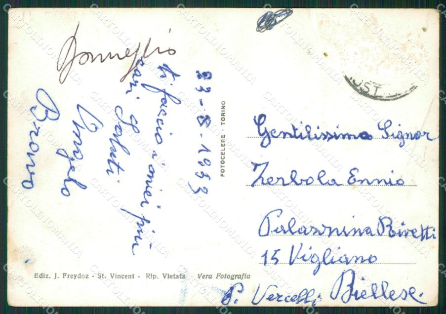 Aosta Saint Vincent PIEGHE Foto FG cartolina KB1644 – retro
