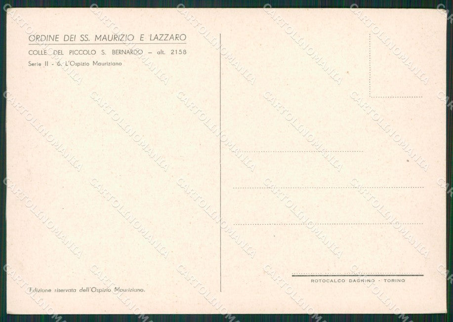 Aosta Colle del Piccolo San Bernardo Ospizio Mauriziano FG cartolina KB1651 – retro