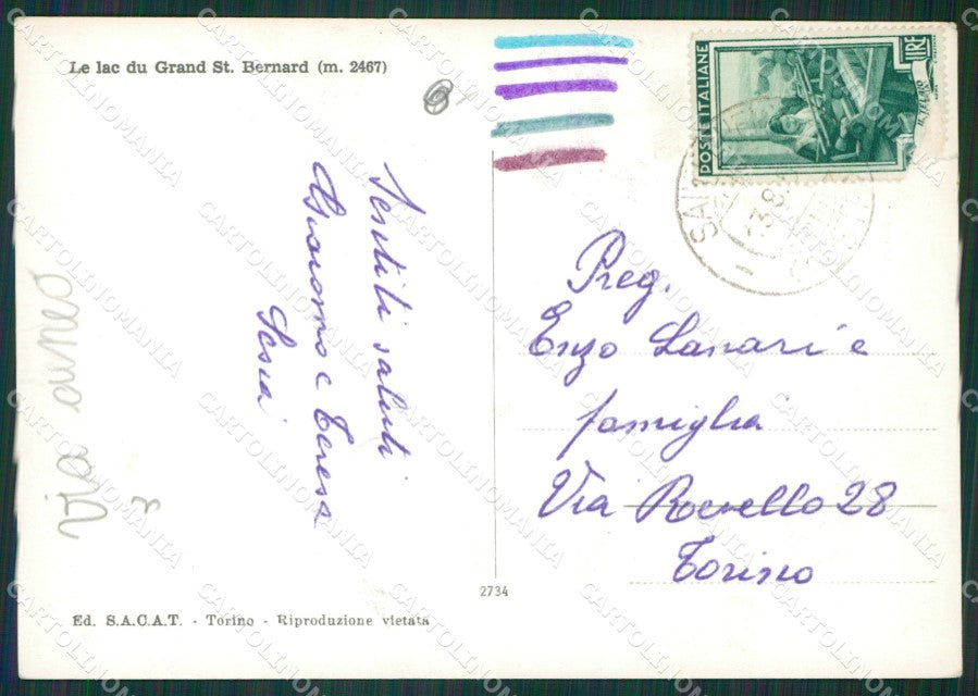 Aosta Gran San Bernardo STRAPPO Foto FG cartolina KB1653 – retro