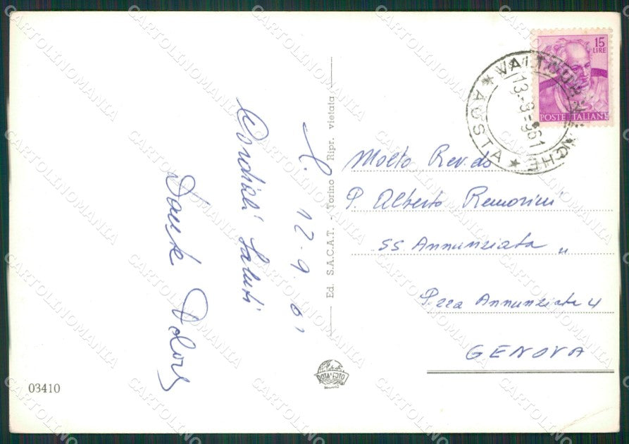 Aosta Valtournanche PIEGHINA Foto FG cartolina KB1662 – retro