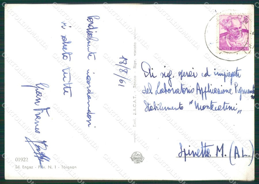 Aosta Torgnon Punta Mèabè Foto FG cartolina KB1663 – retro