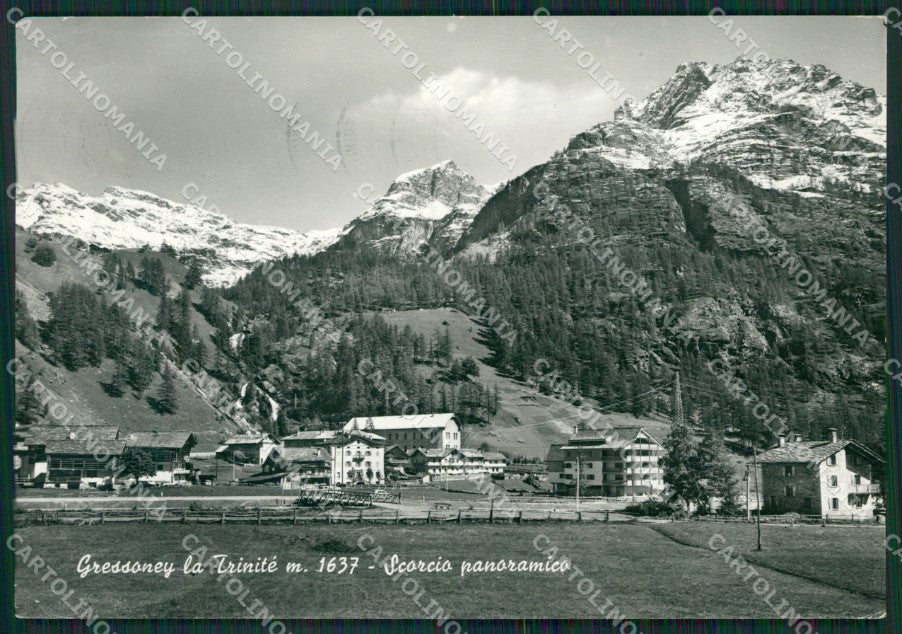 Aosta Gressoney la Trinitè PIEGHINA Foto FG cartolina KB1664 – fronte