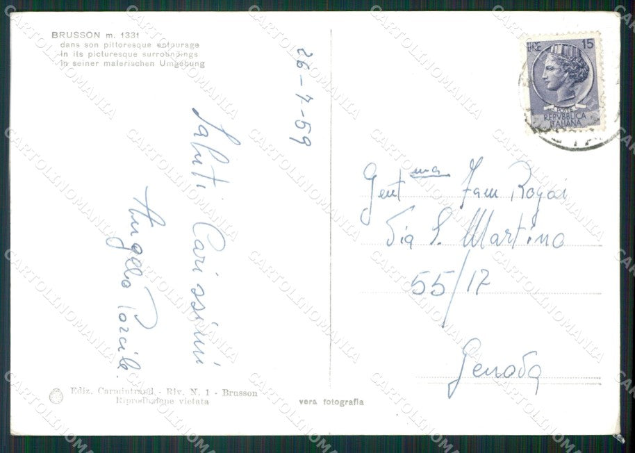Aosta Brusson PIEGHE Foto FG cartolina KB1668 – retro
