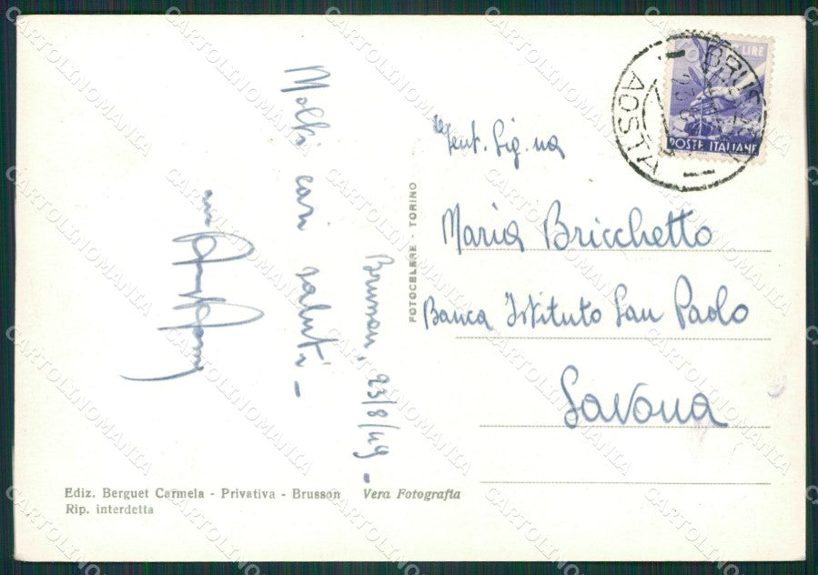 Aosta Brusson Foto FG cartolina KB1669 – retro