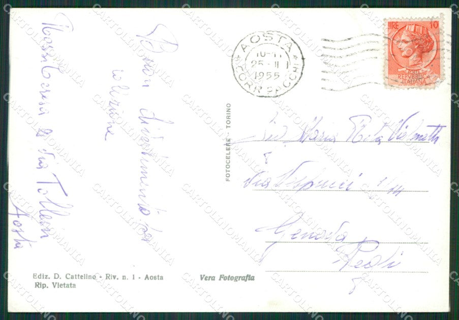 Aosta Città Stelle Alpine Foto FG cartolina KB1670 – retro