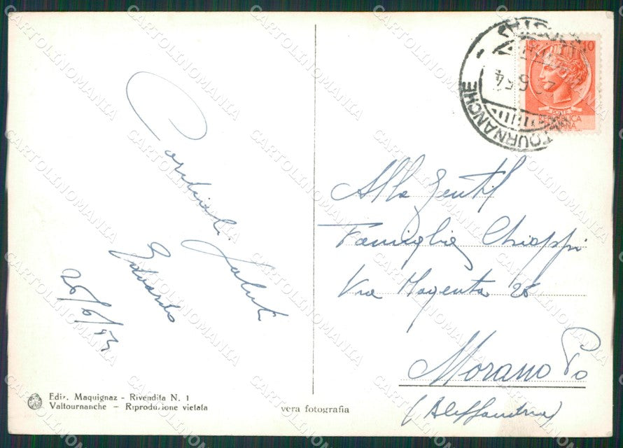Aosta Valtournanche Cervino Foto FG cartolina KB1672 – retro