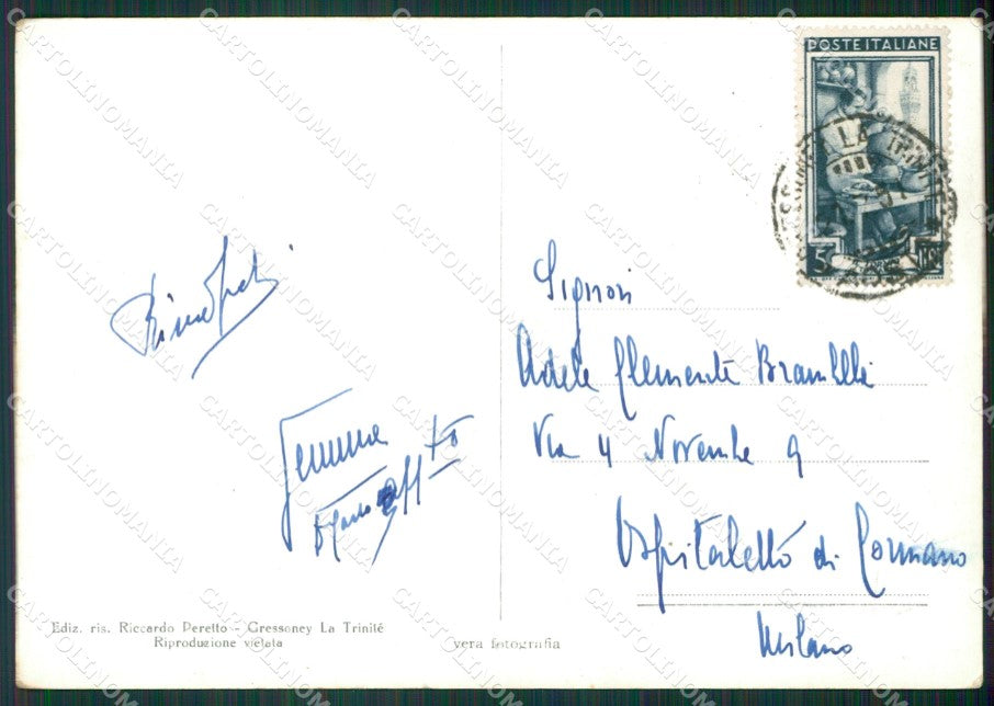 Aosta Gressoney la Trinitè Foto FG cartolina KB1674 – retro