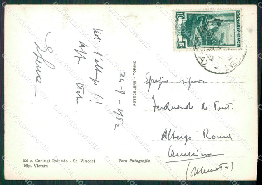 Aosta Saint Vincent PIEGA Foto FG cartolina KB1677 – retro
