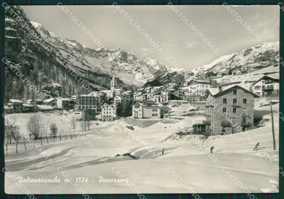 Aosta Valtournanche Nevicata Sci PIEGHINE Foto FG cartolina KB1679 – fronte
