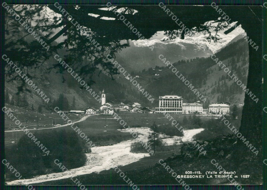 Aosta Gressoney la Trinitè PIEGHINA Foto FG cartolina KB1681 – fronte