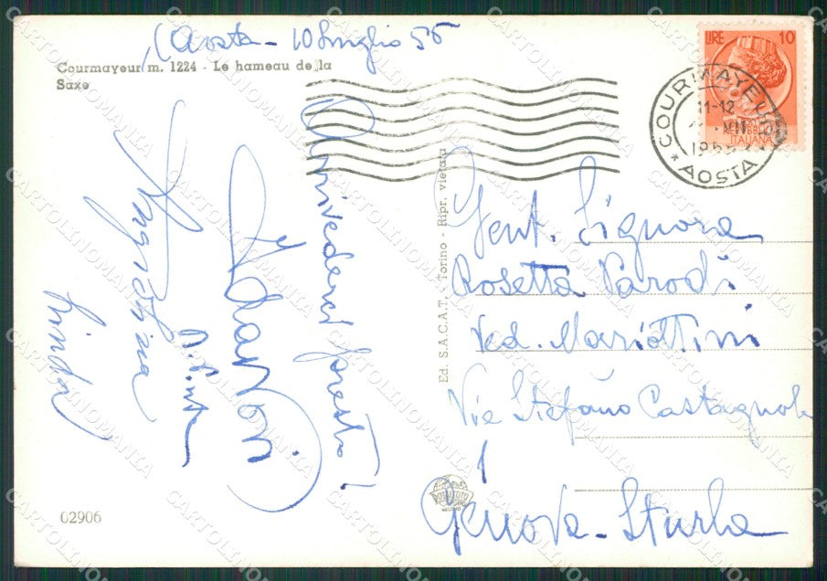 Aosta Courmayeur Sasce PIEGHINA Foto FG cartolina KB1690 – retro
