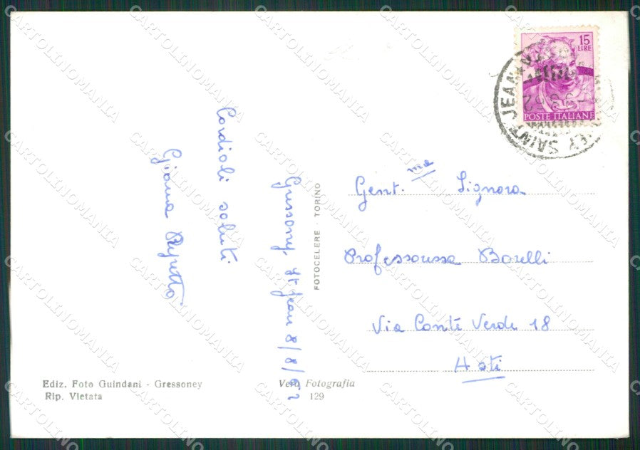 Aosta Gressoney Saint Jean Foto FG cartolina KB1701 – retro